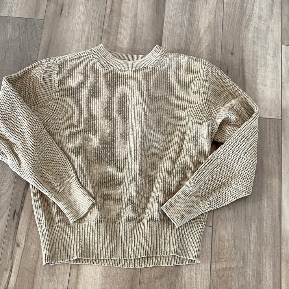 Buck Mason tan sweater. Size large.